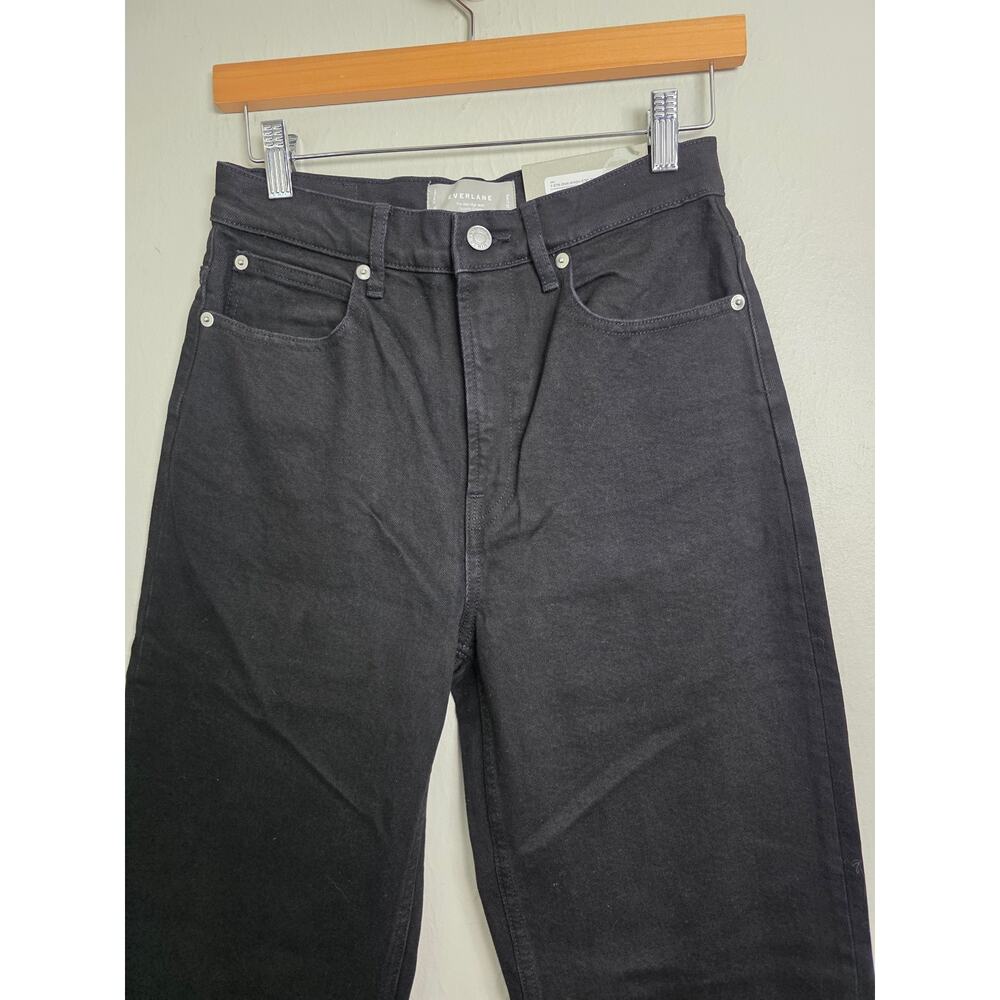 NWT Everlane The Way-High Straight Leg Black Denim Jeans Size 25 Long - Picture 6 of 9